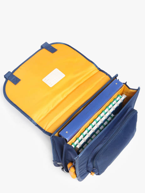 Boekentas 2 Compartimenten Lily Boys Stones and bones Blauw boys B ander zicht 3